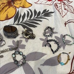 Elegant Silver and Gold Bracelet Set